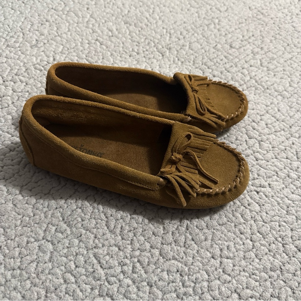 Brown Suede Kids Moccasins